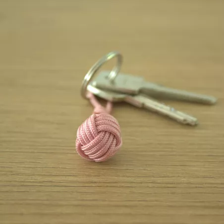 Porte-Clé Rose Pastel en Pomme de Touline – Douceur Marine