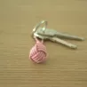 Porte-Clé Rose Pastel en Pomme de Touline – Douceur Marine