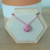 Collier Pomme de Touline Rose – Paracord Artisanal | Atelier du nœud marin