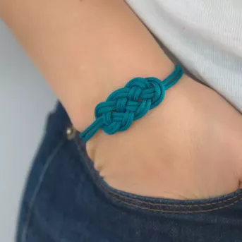 Bracelet Nœud de Carrick Vert Océan – 4 Finitions Disponibles | Atelier du nœud marin
