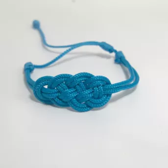 Bracelet Nœud de Carrick Bleu Clair – Paracord Résistant – Fait Main France