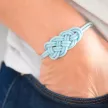 Bracelet Nœud de Carrick Bleu Pastel – 4 Finitions Douces | Atelier du nœud marin