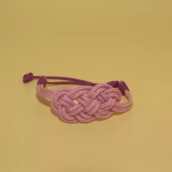 Bracelet Nœud de Carrick Rose – Paracord Artisanal