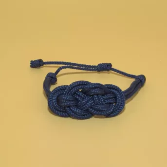 Bracelet Nœud de Carrick Bleu Marine – Élégance Marin & Artisanat
